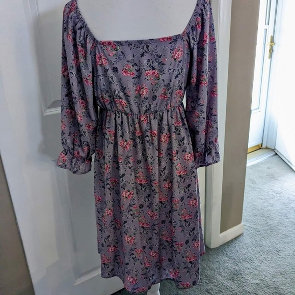 Egs California floral square neck babydoll dress M - Picture 4 of 5